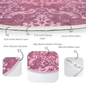 Tappeto rotondo lavabile rosa adatto ai robot aspirapolvere ø 120 cm Comfort - Mila Home