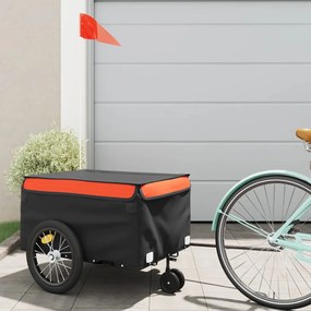 Rimorchio Da Bici Nero E Arancione 45 Kg İn Ferro /