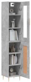 Credenza grigio cemento 34,5x34x180 cm in legno multistrato