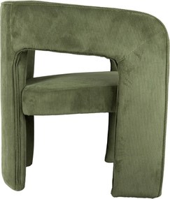 Poltrona in velluto a coste verde Vigor - Leitmotiv