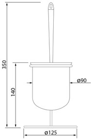 Aqualine - Scopino da terra SIMPLE LINE bianco/cromo lucido