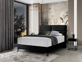 Letto matrimoniale boxspring Svezia - 180 x 200 cm , Tessuto nero