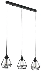 Lampadario Con Design Diamante Nero 3 Lampadine E27 /