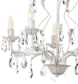 ONLI - Lampadario a sospensione con catena TERESA 5xE14/6W/230V bianco