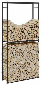 Rastrelliera Per Legna Da Ardere Nera 100x30x209 Cm İn Acciaio /