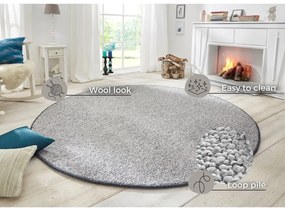 Tappeto circolare grigio, ⌀ 200 cm Wolly - BT Carpet