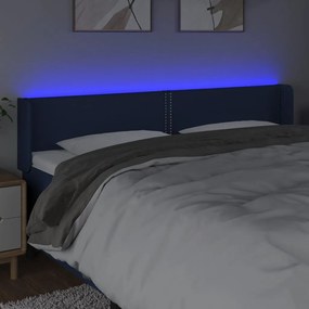 Testiera a led blu 163x16x78/88 cm in tessuto
