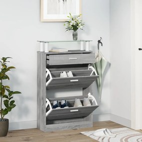 Scarpiera Grigio Sonoma 63x24x104 Cm İn Legno Multistrato /