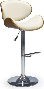 Sgabello da bar H-44 in noce/crema