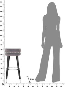 Sedia da bar grigia in imbottito (altezza della seduta 74 cm) Paris – Mauro Ferretti