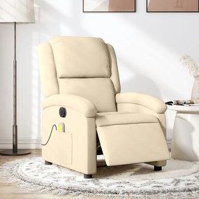 Poltrona Reclinabile Massaggiante Elettrica Crema İn Tessuto /