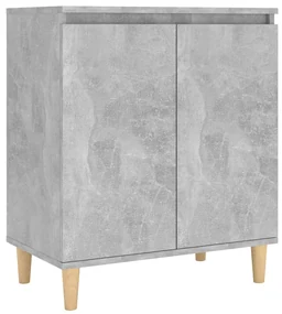 Credenza e gambe in legno grigio cemento 60x35x70cm truciolato