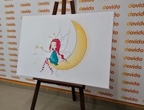 Quadro su tela – Fata magica sulla luna