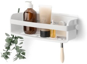 Mensola da bagno autoportante bianca in plastica riciclata Flex Adhesive - Umbra