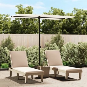 Ombrellone Da Giardino Palo İn Alluminio 2x1,5 M Bianco Sabbia /