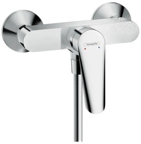 Rubinetto per doccia getto laminare cristallino a 2 manopole Logis E cromo lucido HANSGROHE