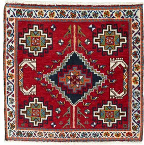 Shiraz Tappeto persiano 60x60 Rosso (Iran) Annodato A Mano