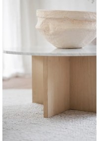 Tavolino rotondo in marmo bianco 90x90 cm Brooksville - Rowico