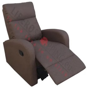 Poltrona relax manuale reclinabile FORTUNA in tessuto MARRONE
