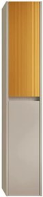 Colonna per mobile bagno Niwa 2 ante P 27 x L 30 x H 160 cm laccato opaco sabbia con vetro senape
