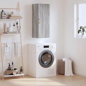 Mobile A Parete Grigio Sonoma 34,5x34x90 Cm /