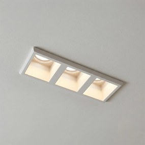 Portafaretto Rettangolare 220x80mm 3xGU10 in Gesso Pitturabile