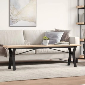 Tavolino Salotto Telaio A Y 160x40x45,5 Cm Legno Pino E Acciaio /