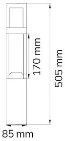 Wofi 12228 - Lampada LED da esterno SIERRA LED/10W/230V IP54 50,5 cm