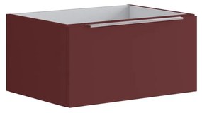 Cassettone bagno Brera 1 cassetto P 45.5 x L 59.5 x H 30 cm laccato opaco rosso jaipur