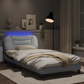 Giroletto con luci led bianco e nero 100x200 cm in similpelle