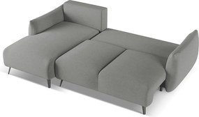 Divano angolare grigio chiaro (con penisola a sinistra) Malie – Makamii