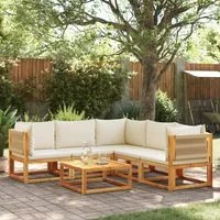 Set Divano da Giardino 6 pz con Cuscini in Massello di Acacia 3278851