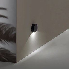 Lampada applique segnapasso SUN per esterni in alluminio 10x3 cm Nero