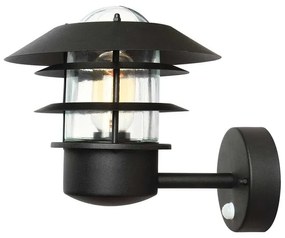 Applique scandinavo da esterno HELSINGOR-PIR-BK nero IP44 1X E27 ELSTEAD