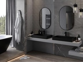 Mexen Loft specchio da bagno ovale 90 x 55 cm, cornice nera - 9851-090-055-000-70