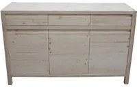 Credenza 3 porte 3 cassetti legno massello di abete grezzo 150x50x95 - Mobili 2G