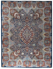 Kashmar Tappeto 400 x 310 Blu (Iran) Annodato A Mano