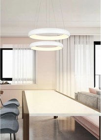 Lampadario bianco a LED dimmerabile con paralume in metallo ø 46 cm Cardona - Trio