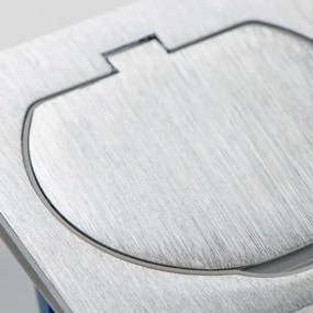 Brilagi - Presa a pavimento da incasso per esterno IP55 cromo opaco quadrato