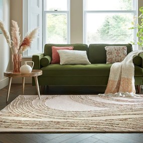 Tappeto in lana arancione e crema 160x230 cm Abstract Swirl - Flair Rugs