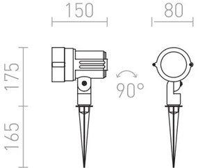 RED - Design Rendl - R10527 - Lampada LED per esterni GARY LED/10W/230V IP65 grigio