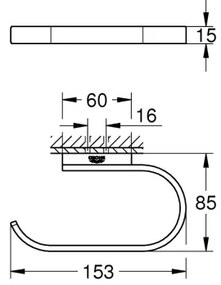 GROHE 41068DC0 - Porta carta igienica SELECTION 15,3 × 1,5 × 8,5 cm acciaio inox
