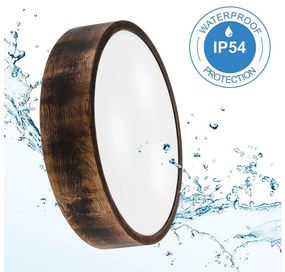 Plafoniera bagno OAK SMOKY 3xE27/15W/230V IP54 Ø37,5 cm rovere/marrone