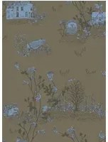 Sian Zeng Carta da parati Woodlands - Khaki/ Blue