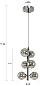 Brilagi - Lampadario LED a sospensione con filo MILLA 6xG9/3W/230V cromo lucido/fumé
