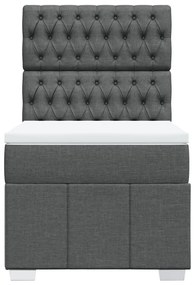 Giroletto a molle con materasso grigio scuro 80x200 cm tessuto
