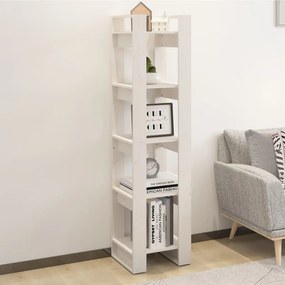 Libreria/divisorio bianco 41x35x160cm in legno massello di pino