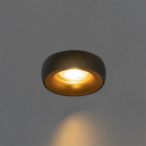 Faretto da incasso di design nero con interno oro - Mooning