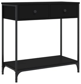 Tavolino consolle nero 75x34,5x75 cm in legno multistrato