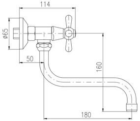 RAV Slezák MK101.5/21CMATSM - Miscelatore per lavello/lavabo MORAVA RETRO nero/ottone